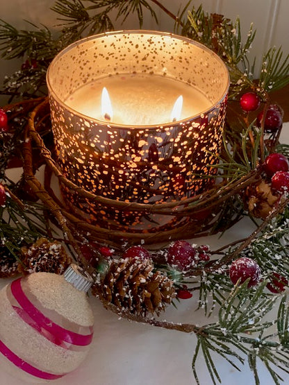 17 oz Copper Mercury Glass Candle - Christmas Tree Scent ONLY