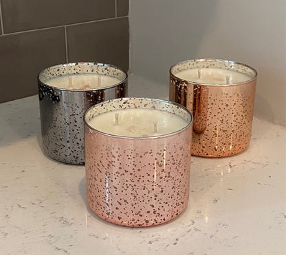 17 oz Rose Gold Mercury Glass Candle - Peppermint ONLY