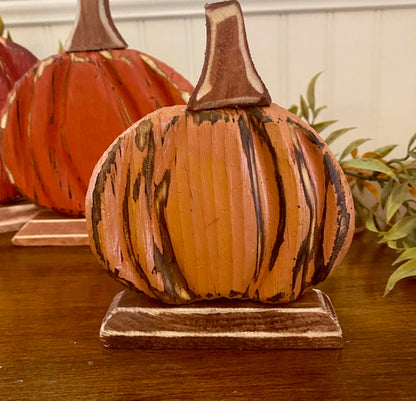 Wooden Pumpkins Set of 3